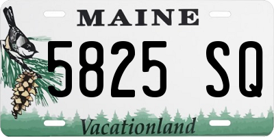 ME license plate 5825SQ