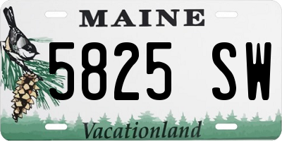 ME license plate 5825SW