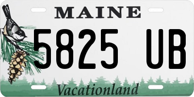 ME license plate 5825UB