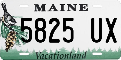 ME license plate 5825UX
