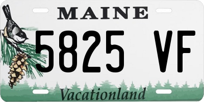 ME license plate 5825VF