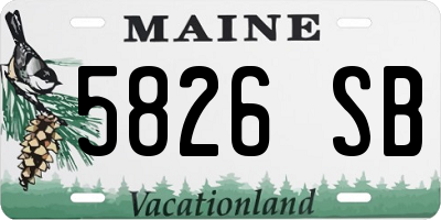 ME license plate 5826SB