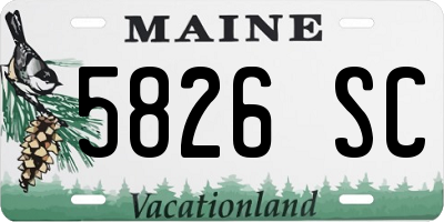 ME license plate 5826SC