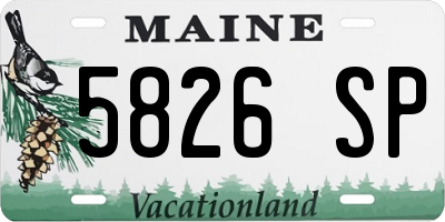 ME license plate 5826SP