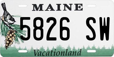 ME license plate 5826SW