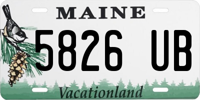 ME license plate 5826UB