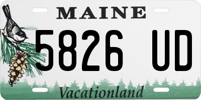 ME license plate 5826UD
