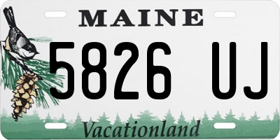 ME license plate 5826UJ