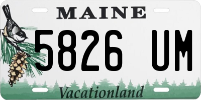 ME license plate 5826UM