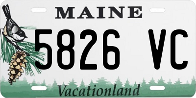 ME license plate 5826VC