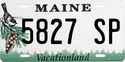 ME license plate 5827SP