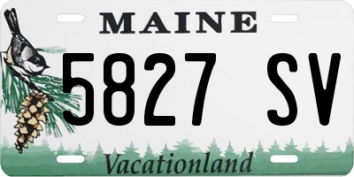 ME license plate 5827SV
