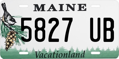 ME license plate 5827UB