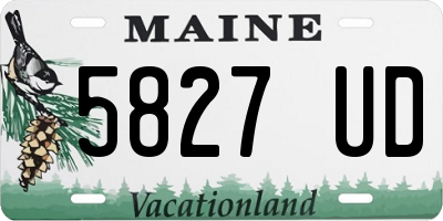 ME license plate 5827UD