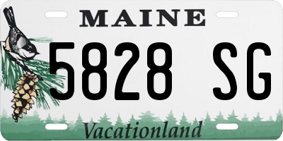 ME license plate 5828SG