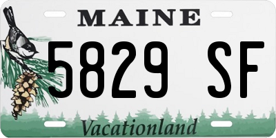 ME license plate 5829SF