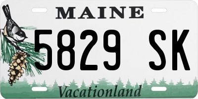 ME license plate 5829SK