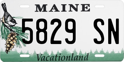 ME license plate 5829SN