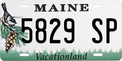 ME license plate 5829SP