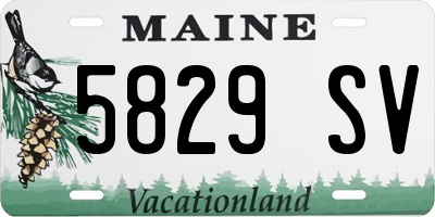 ME license plate 5829SV
