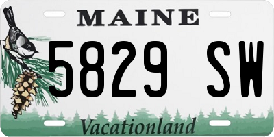 ME license plate 5829SW