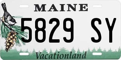 ME license plate 5829SY