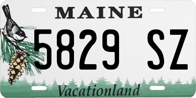 ME license plate 5829SZ