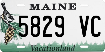 ME license plate 5829VC