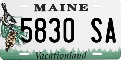 ME license plate 5830SA