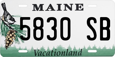 ME license plate 5830SB