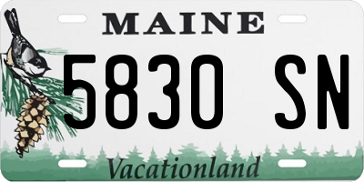 ME license plate 5830SN