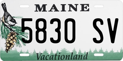 ME license plate 5830SV