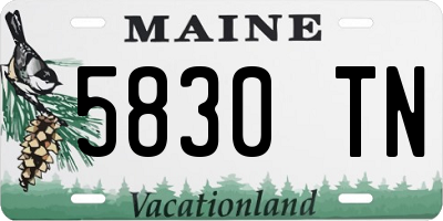 ME license plate 5830TN