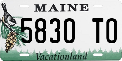 ME license plate 5830TO