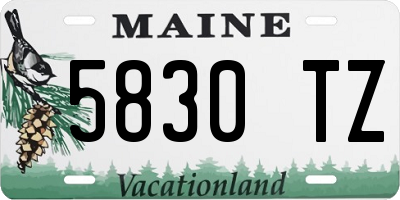 ME license plate 5830TZ