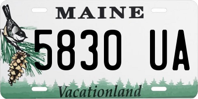 ME license plate 5830UA