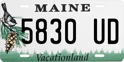 ME license plate 5830UD