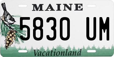 ME license plate 5830UM
