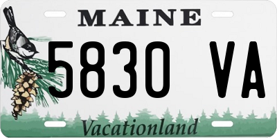 ME license plate 5830VA