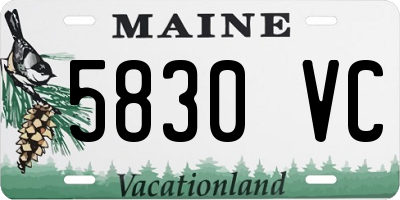 ME license plate 5830VC