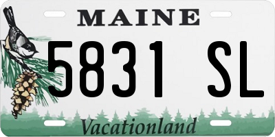 ME license plate 5831SL