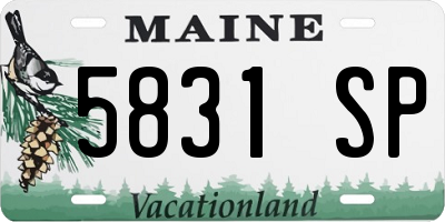 ME license plate 5831SP