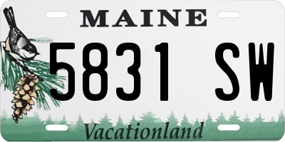 ME license plate 5831SW