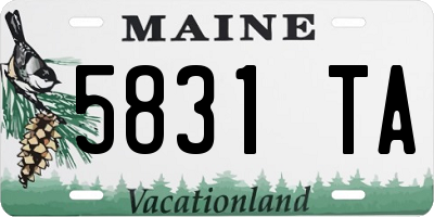 ME license plate 5831TA