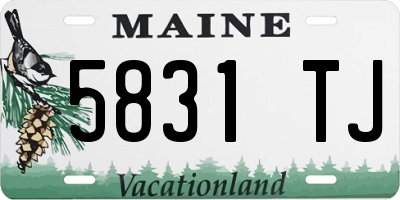 ME license plate 5831TJ