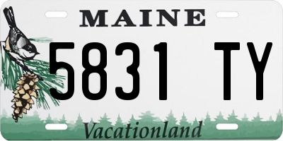 ME license plate 5831TY