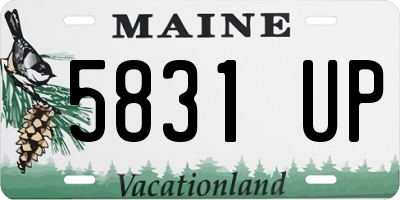 ME license plate 5831UP
