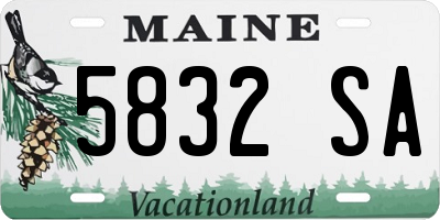 ME license plate 5832SA