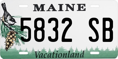 ME license plate 5832SB