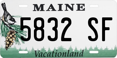 ME license plate 5832SF